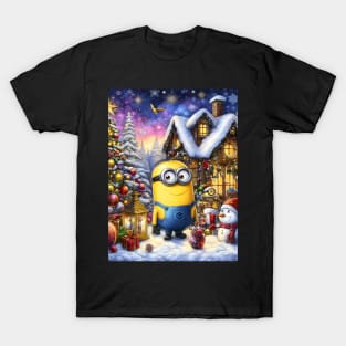 Merry Minions: Festive Christmas Art Prints Featuring Whimsical Minion Designs for a Joyful Holiday Celebration! T-Shirt